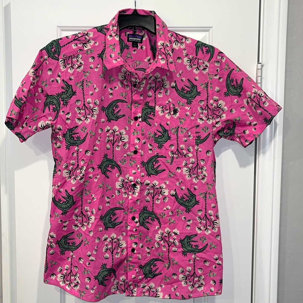 Patagonia Pink Alligator Button-up Shirt